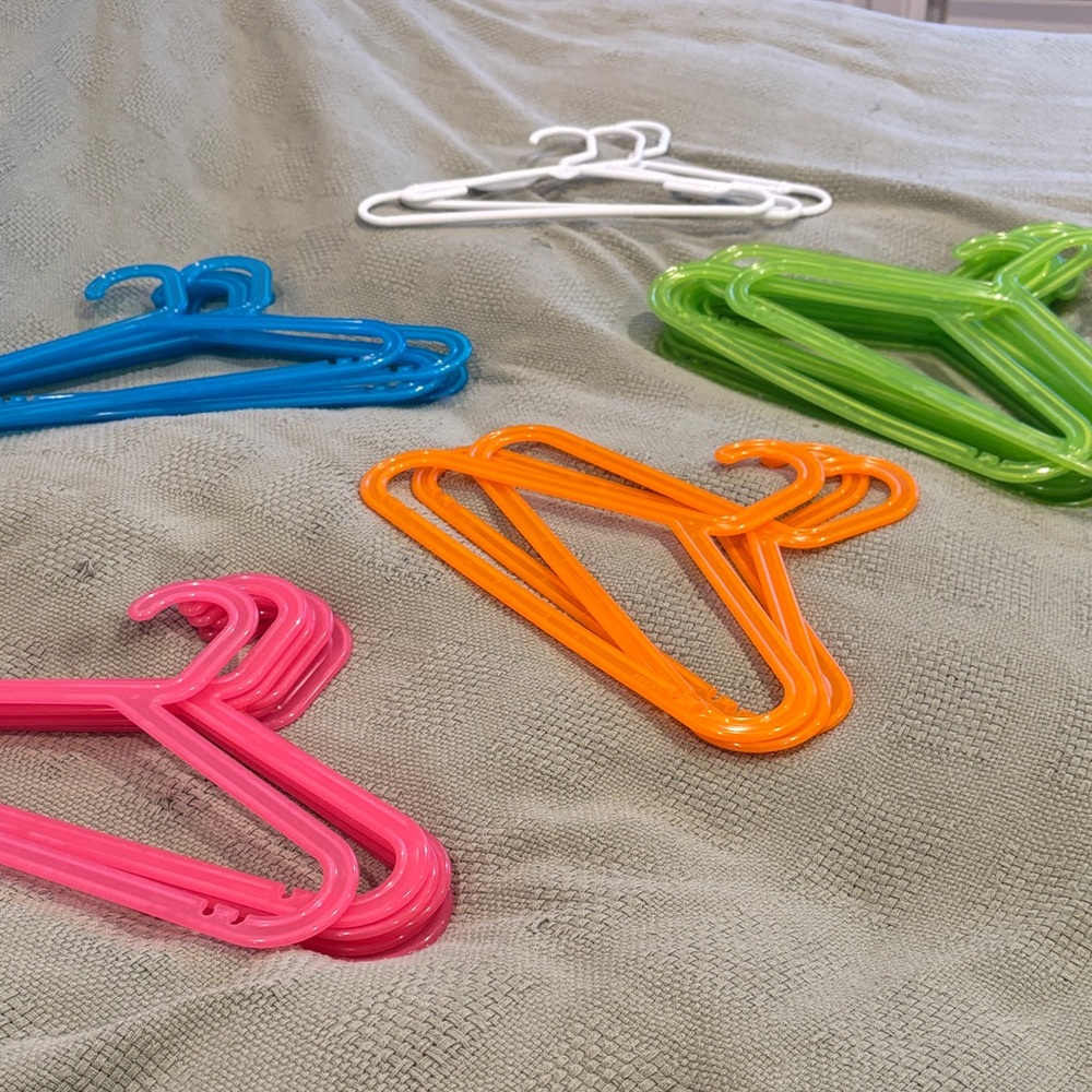 IKEA Colorful Kids Hangers - Pink, Blue, Green, Orange, White